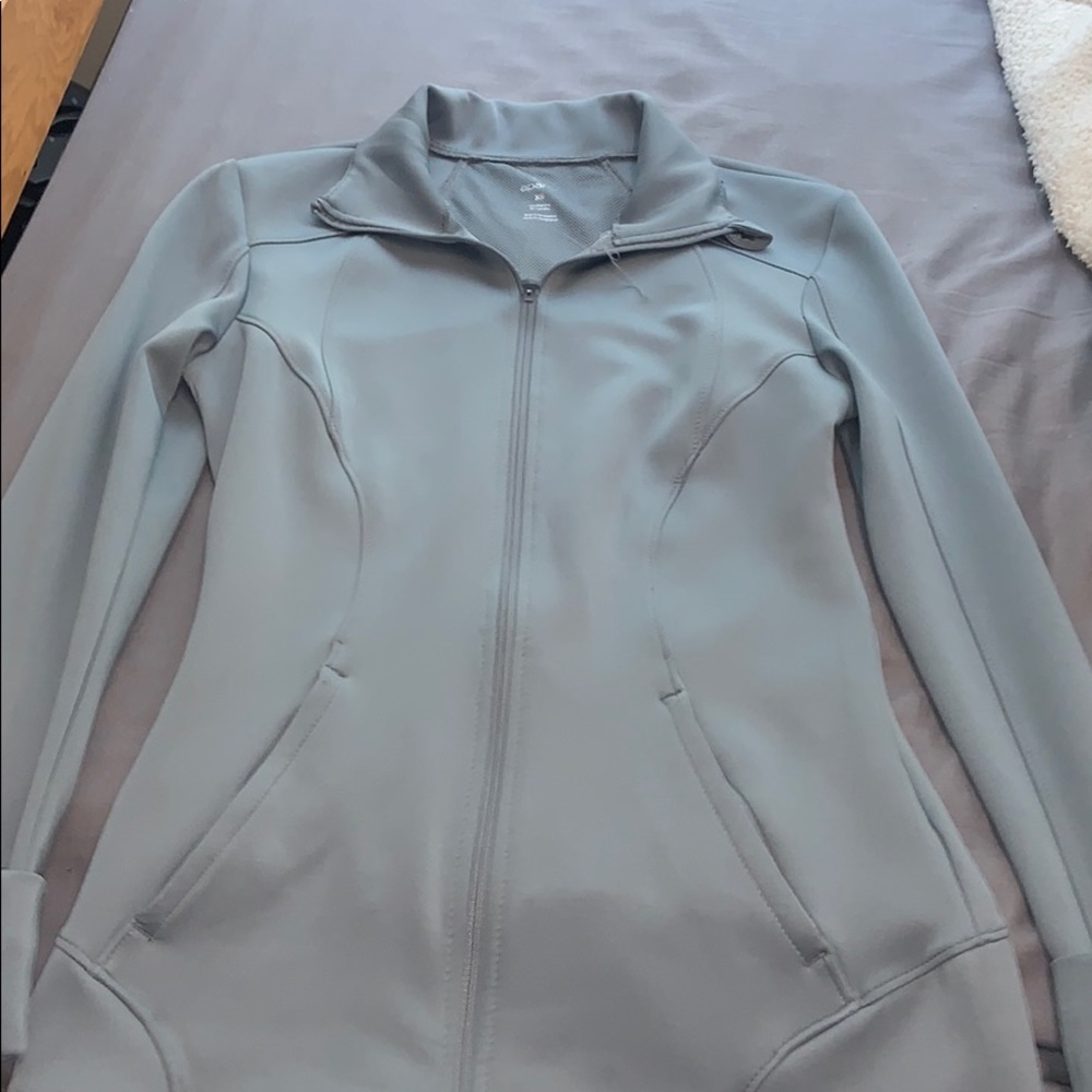 light blue/ grey athletic zip up
